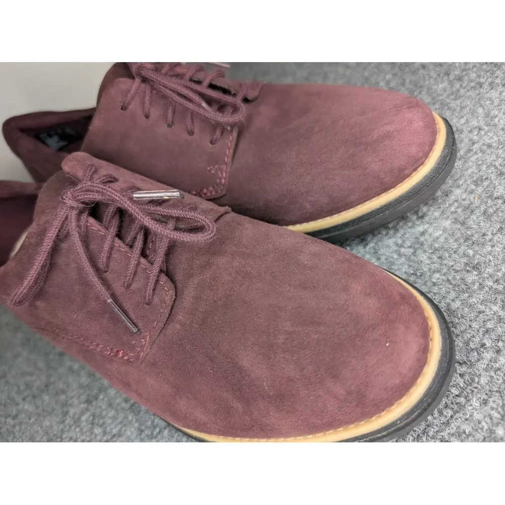 Clarks Women's Sharon Noel Oxford‎ Size 7 Platform Lace Up Shoe Burgundy Suede